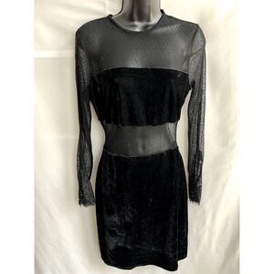 Garota Mesh Velvet Little Black Dress Size M Witchy Sexy Cocktail Date Night LBD